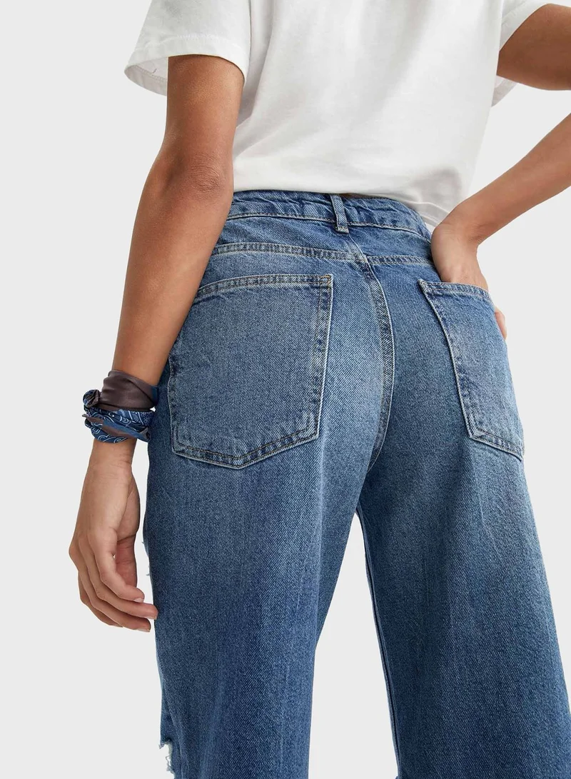 DeFacto High Waist Ripped Jeans