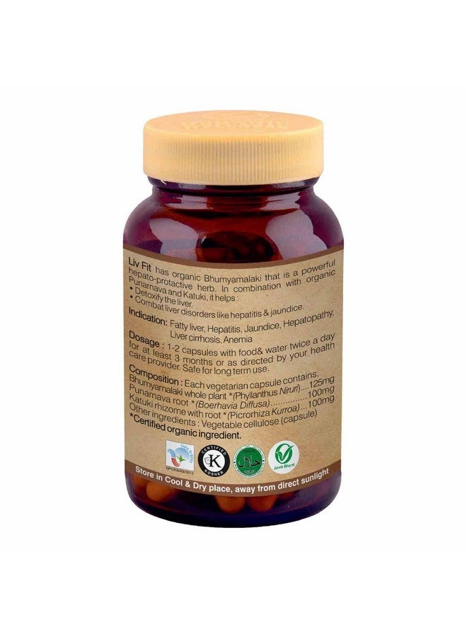 Organic Wellness Natural Liv Fit Supplement Liver Detox Ayurvedic Medicine For Purify Liver Cells & Helps With Fatty Liver (60 N Veg Capsules)  - Image 2