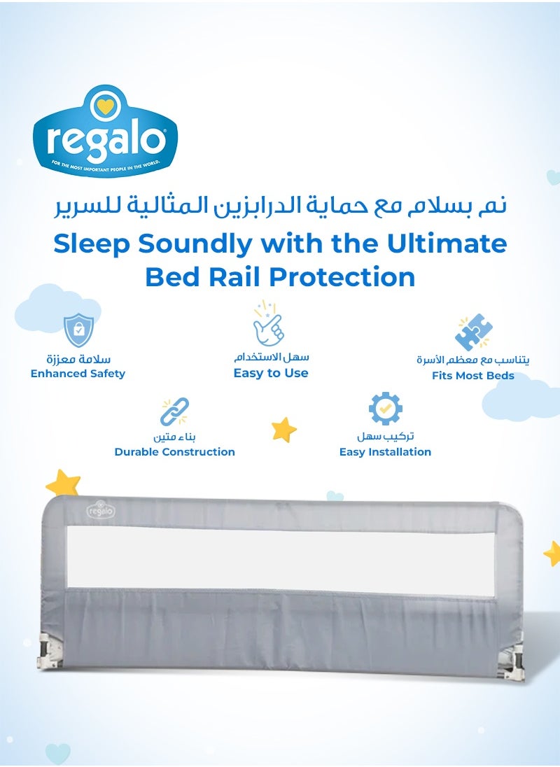 Hideaway 137cm Extra Long X 51cm High Bed Rail | Safety Guard for Kids | Foldable, Secure & Easy to Install | Reinforced Anchor System | Fits Twin, Full & Queen Beds | No Tools Needed