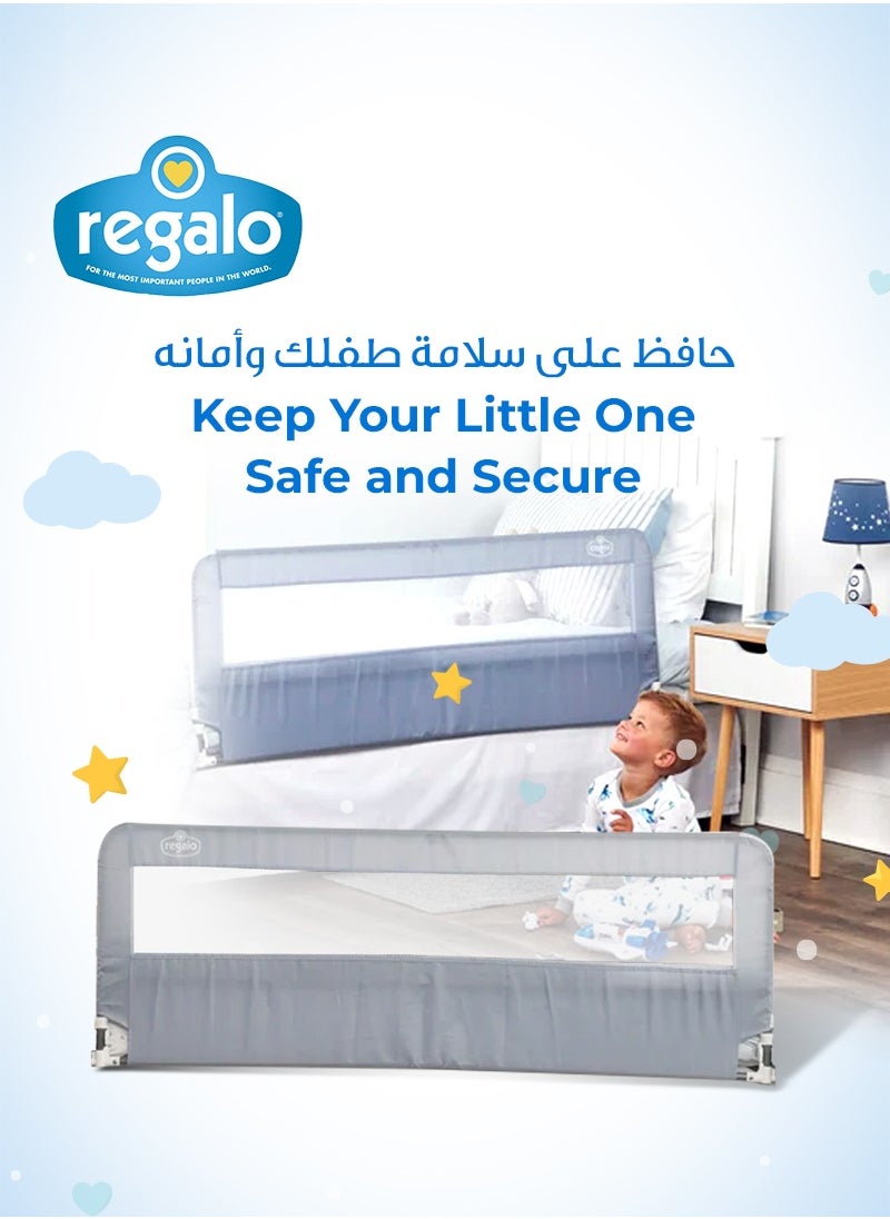 Hideaway 137cm Extra Long X 51cm High Bed Rail | Safety Guard for Kids | Foldable, Secure & Easy to Install | Reinforced Anchor System | Fits Twin, Full & Queen Beds | No Tools Needed