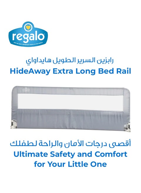 Hideaway 137cm Extra Long X 51cm High Bed Rail | Safety Guard for Kids | Foldable, Secure & Easy to Install | Reinforced Anchor System | Fits Twin, Full & Queen Beds | No Tools Needed