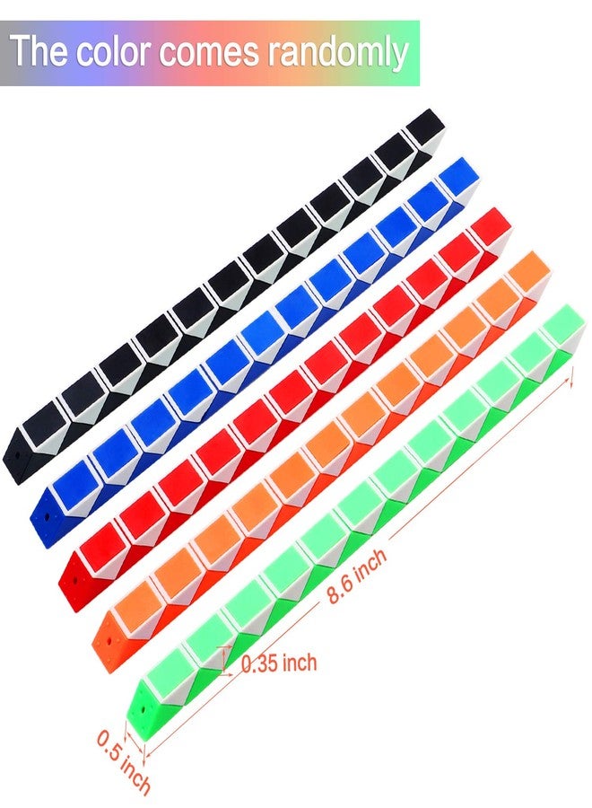 Yeetec 9 Pack 24 Blocks Magic Speed Cubes, Mini Snake Cube, Mini Plastic Puzzle Cube Toy for Kids Party Bag Fillers, Party Supplies, Random Color - Image 2