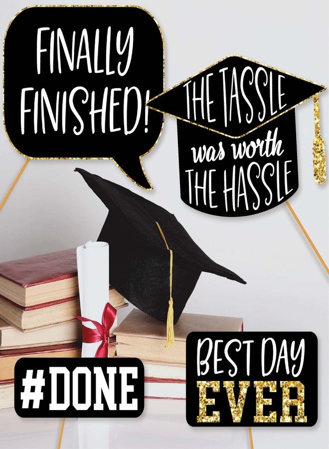 Outside The Booth Graduation Photo Booth Props - 41-pc Photobooth Kit with 8 x 10-Inch Sign, 60 Adhesive Pads, 45 Sticks - Graduation Props - Graduation Picture Props - Grad Photo Booth Props - Image 5