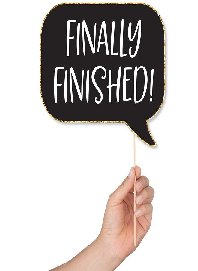 Outside The Booth Graduation Photo Booth Props - 41-pc Photobooth Kit with 8 x 10-Inch Sign, 60 Adhesive Pads, 45 Sticks - Graduation Props - Graduation Picture Props - Grad Photo Booth Props - Image 3