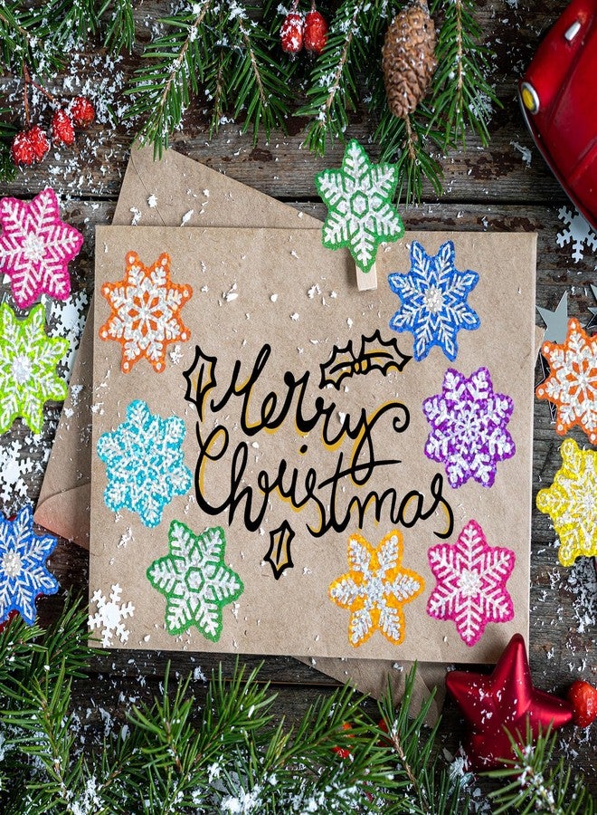 وولاين ملصقات ندفة الثلج الشتوية من Whaline، ملصقات ختم عيد الميلاد الملونة بالليزر، 9 تصاميم، ملصقات ذاتية اللصق مقاومة للماء لعيد الميلاد، ديكورات المغلفات، لوازم الحفلات، 500 قطعة - Image 4