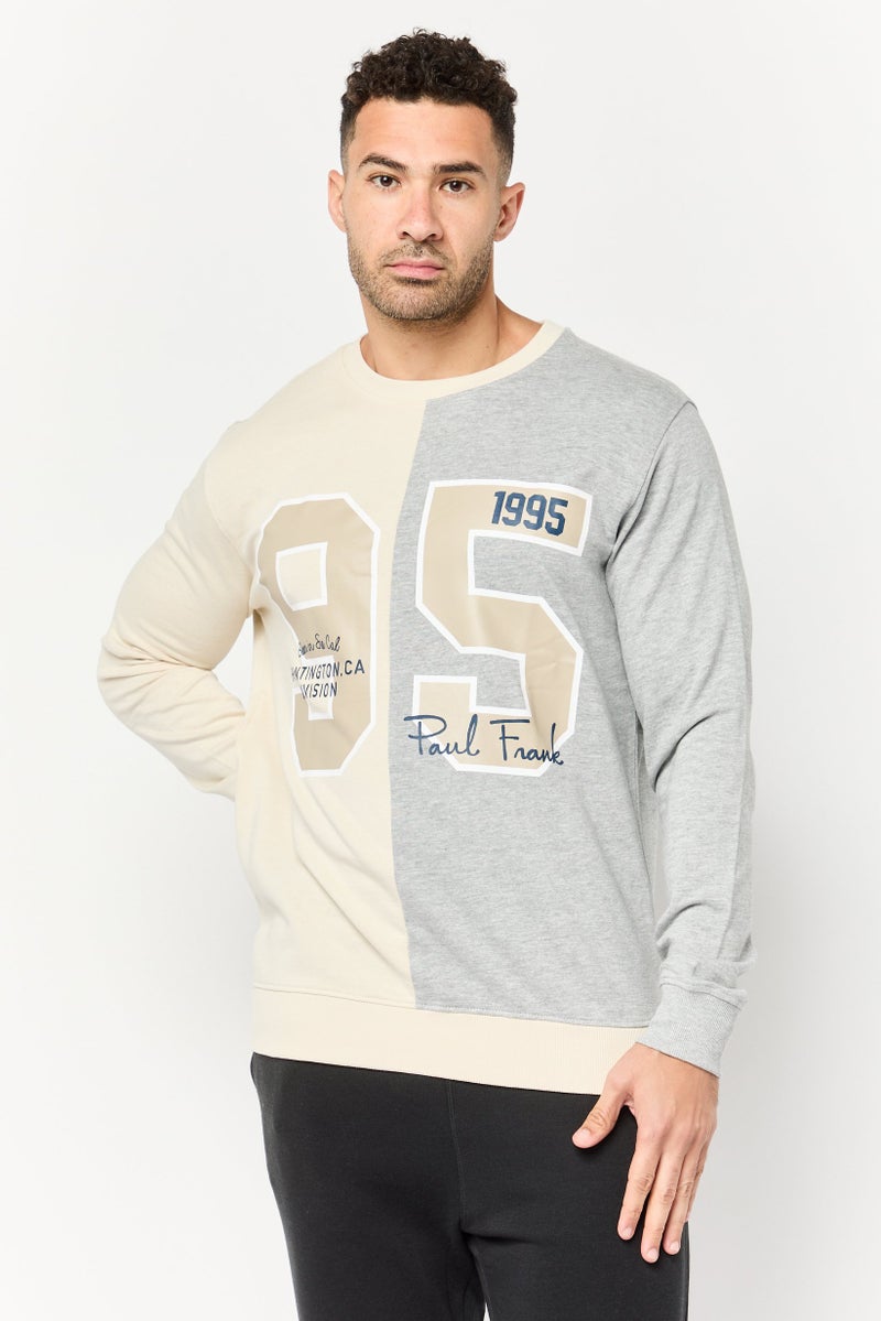 Paul Frank Men Crew Neck Graphic Print Long Sleeve Sweatshirt, Multicolor - Image 1