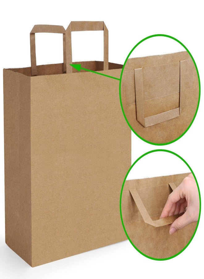 BagDream 12x7x17 50Pcs Large Paper Grocery Bags with Handles Kraft Brown Gift Bags for Shopping Retail Merchandise Flat Handles Recycled Takeout/to Go Barrel Sacks - Image 3