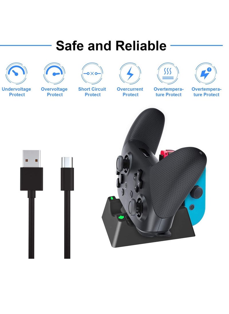 SYOSI - Charging Dock Compatible With Nintendo Switch Oled Model Charger Station for Pro Controller Pro Handle Charger for Nintendo Switch Charger for Switch Joy con Charger - Image 1