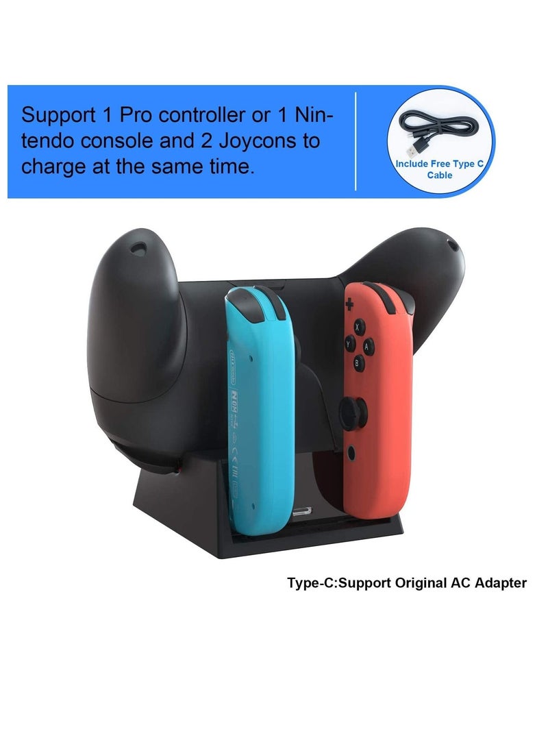SYOSI - Charging Dock Compatible With Nintendo Switch Oled Model Charger Station for Pro Controller Pro Handle Charger for Nintendo Switch Charger for Switch Joy con Charger - Image 1