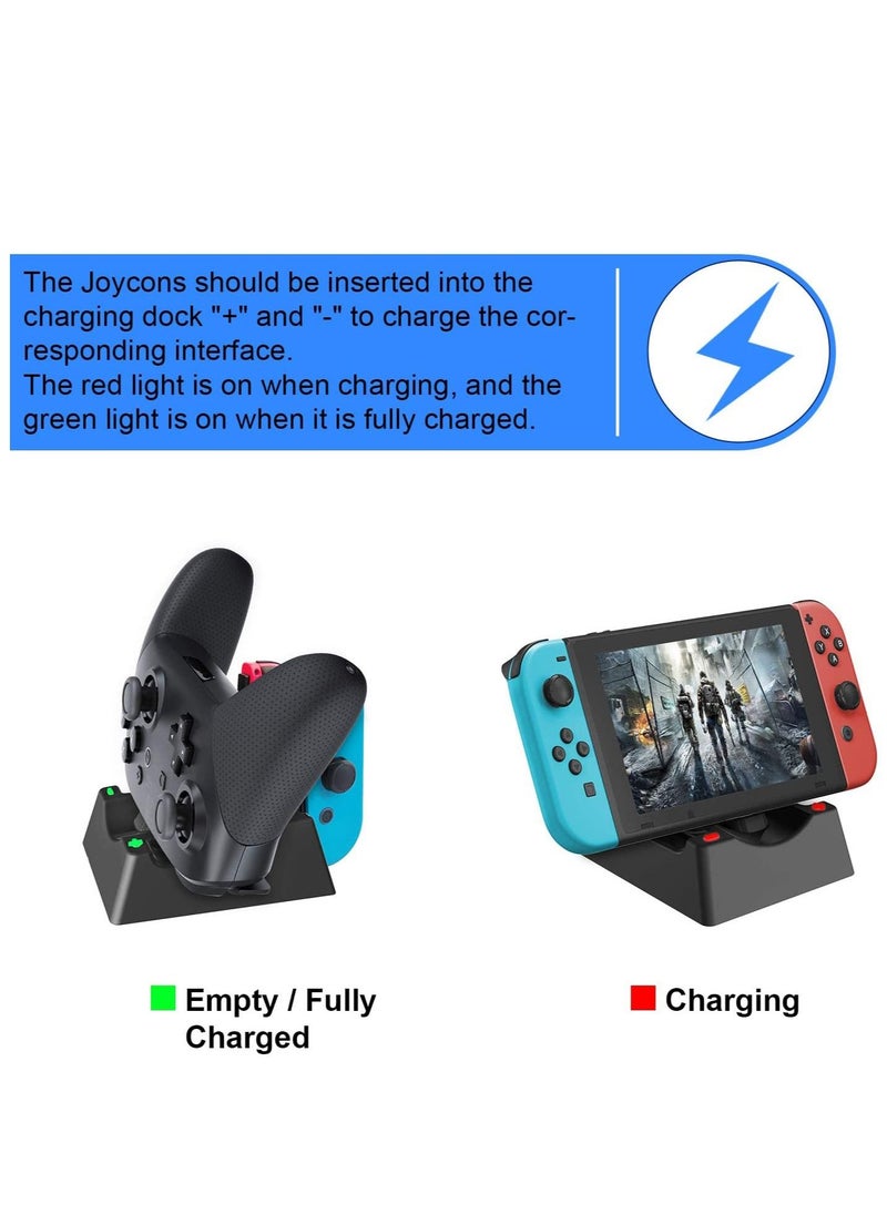SYOSI - Charging Dock Compatible With Nintendo Switch Oled Model Charger Station for Pro Controller Pro Handle Charger for Nintendo Switch Charger for Switch Joy con Charger - Image 1
