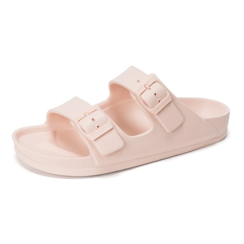 FUNKYMONKEY Women's Plastic Sandals New Upgrade Quality EVA Waterproof Double Buckle Adjustable Slides Shoes (8 M US, Pink/XPZ) - Image 1