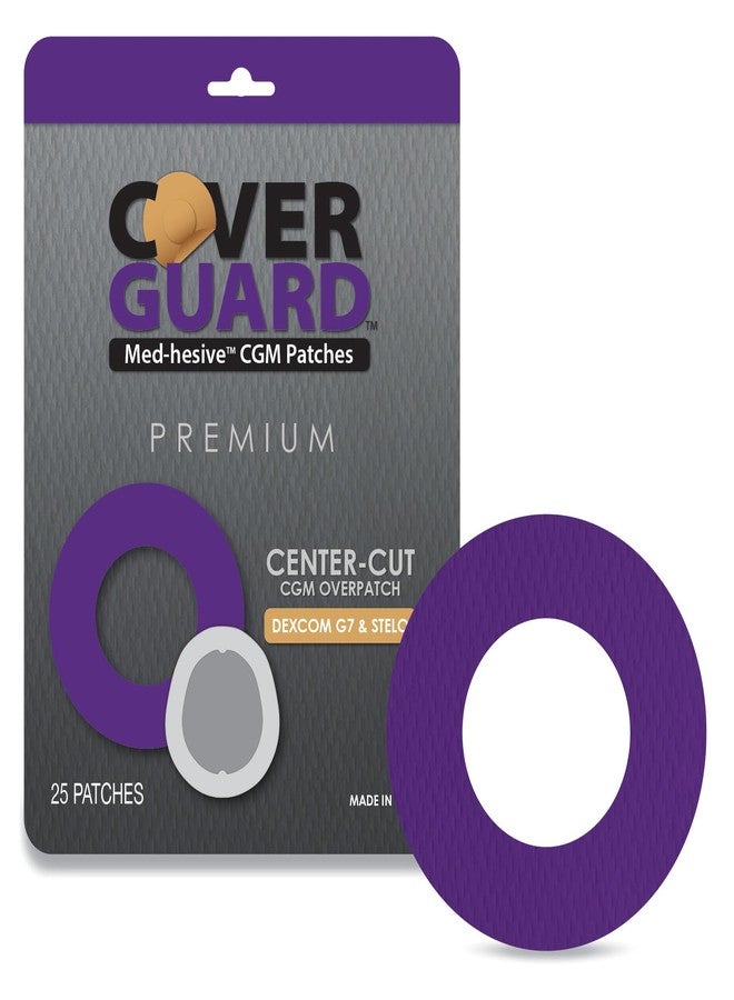 كوفر غارد لاصقة CoverGuard CGM | ديكسكوم G7، ستيلو | تصميم بنفسجي بفتحة مركزية | 25 لاصقة | لاصق مقاوم للماء | مقاوم للتلف | سهل التركيب والإزالة | صنع في الولايات المتحدة الأمريكية | حماية المستشعر - Image 1
