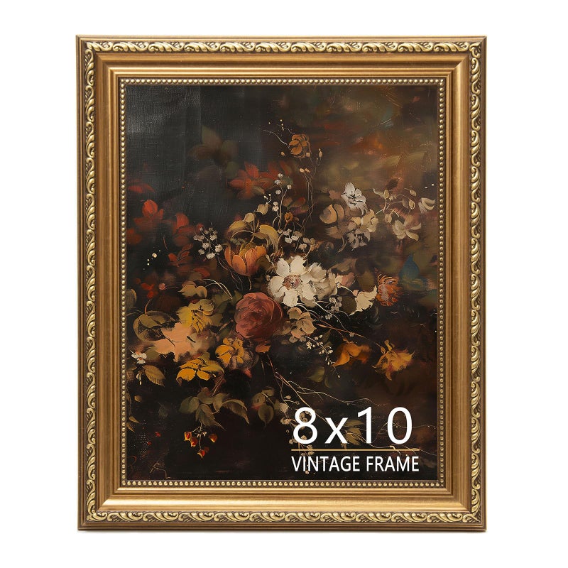 ASTRDECOR 8x10 Picture Frame, Vintage Bronze Gold Picture Frame for Tabletop & Wall Mount, Antique Photo Frame 8 x 10 for Living Room, Bedroom, Office or Gallery Wall, Retro Home Decoration Gift - 1 Pack - Image 1