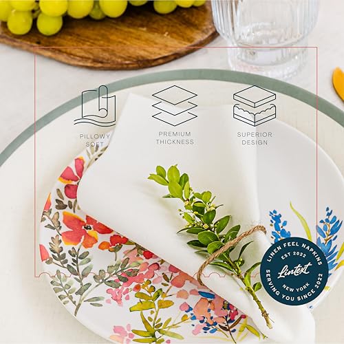 LINTEXT 200 Linen-Feel Lunch Napkins - Disposable Cloth-Like Non-Woven Napkins - Soft and Absorbent Cloth-Like Napkins For Kitchen, Parties, Weddings, Dinners or Events (Pack of 200) - Image 3