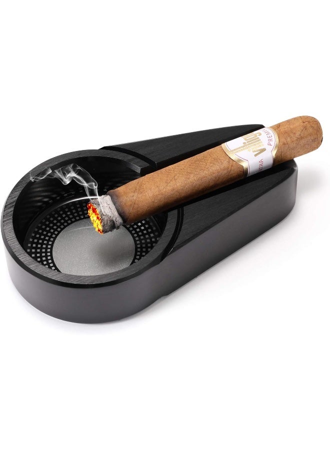 CiTree Cigar Travel Ashtray, Metal (Black) - Image 2