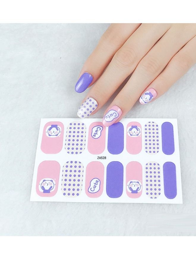 خيشة 14قطعة ستيكر للأضافر بتصاميم عصريه