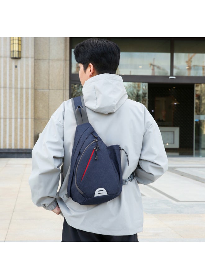 Generic Oxford Cloth Crossbody Chest Bag Triangle Bag Men's Chest Bag 2024 Leisure Outdoor Sports Travel Backpack-Color:Black - Image 4