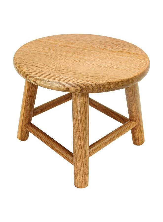 CONSDAN Kids Stool, Milking, USA Grown Oak, Plant Stand, Handcrafted Solid Wood, 9" Low, Round Step, Wooden for Kids, Small Short, Shoe Changing (Natural) - Image 1