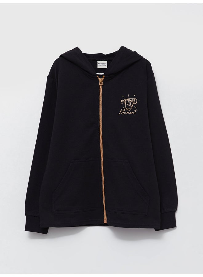 LC WAIKIKI Hooded Basic Long Sleeve Boy Zippered Sweatshirt  - Image 1