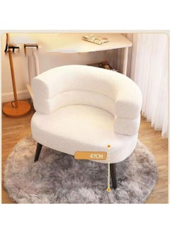 LEDIN Single Seater Sofa Armchair, Lazy Susan, Sun Chair for Living Room, Bedroom, Apartment, Balcony, Washable, Small (White)  - Image 4