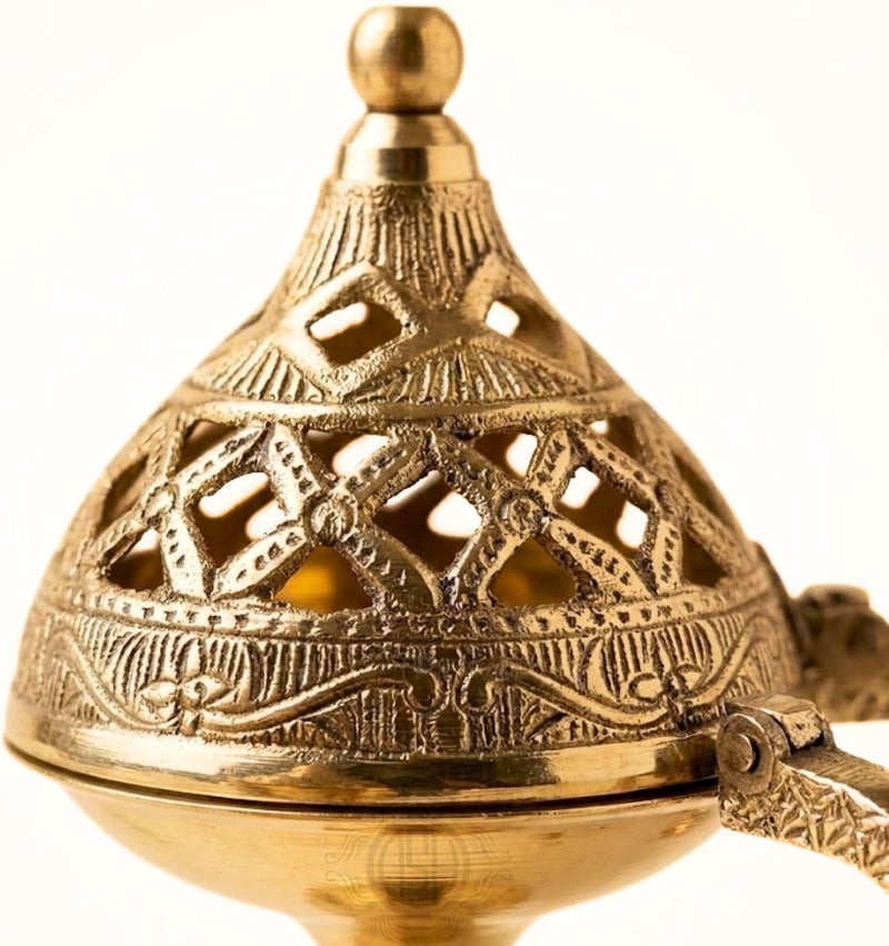 DSH Brass Dhuna Burner for Loban Traditional Dhoop Dani Sambrani Incense Dhuni Holder for Pooja, Spiritual Rituals & Home Purification - Image 5