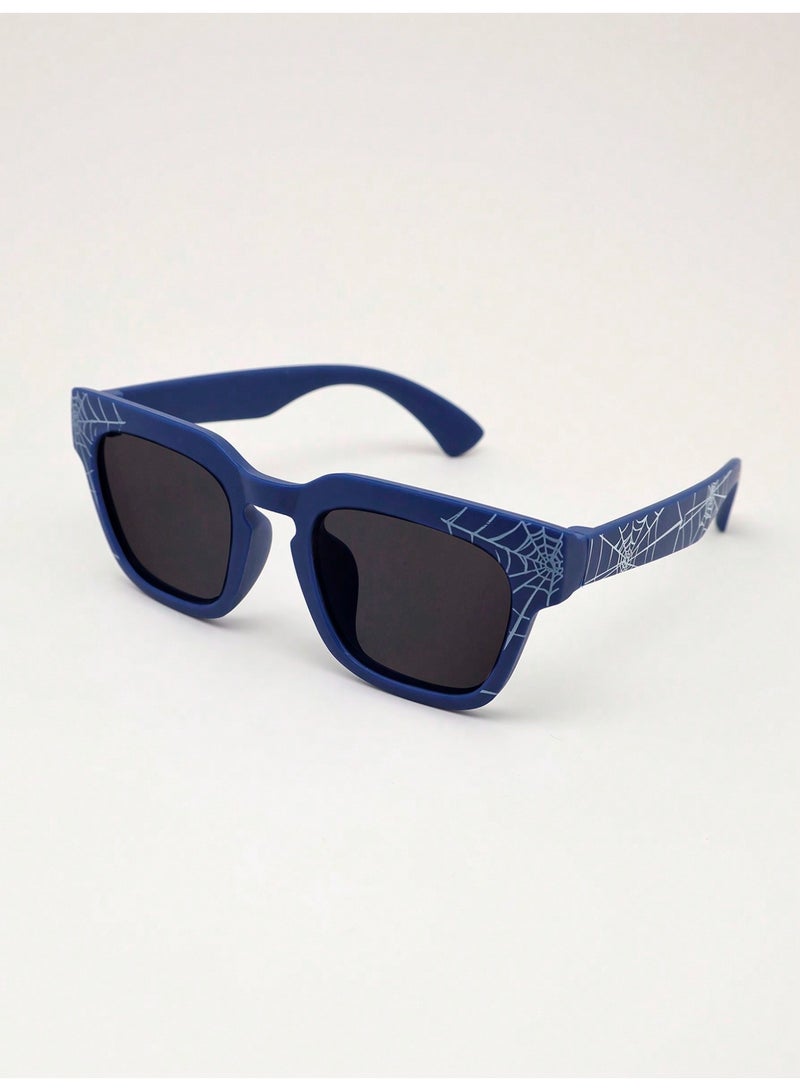 Summer Accessories 1 Pair Kids Blue Sunglasses With Cartoon Web Design, UV Protection Sun Glasses For Beach, Seaside, Holidays And Parties For Boys And Girls - Image 2