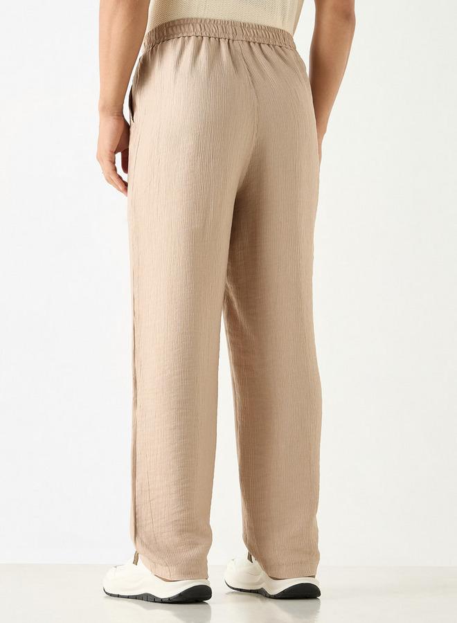 ايكونيك بنطلون بارز الملمس بقصة مريحة وخصر مرن وجيوب من آيكونيك - Image 3