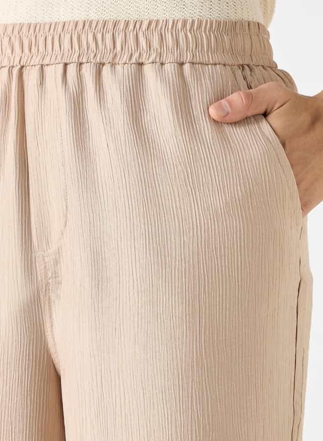 ايكونيك بنطلون بارز الملمس بقصة مريحة وخصر مرن وجيوب من آيكونيك - Image 4