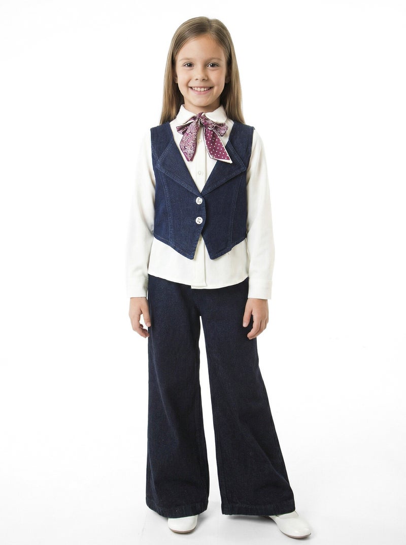 Hamada Tex Girls' 4-piece clothing set (blouse and pants), for ages 7 to 14 years, sizes 3927 to 4927 - Image 4