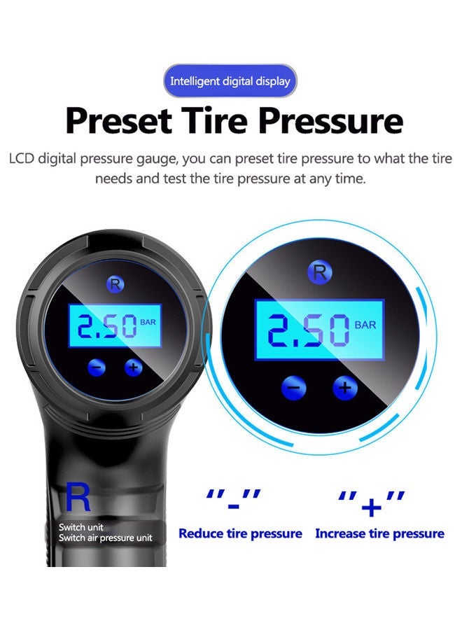 ضاغط هواء ومنفاخ إطارات لاسلكي محمول للسيارة بقدرة 120 وات - Image 5