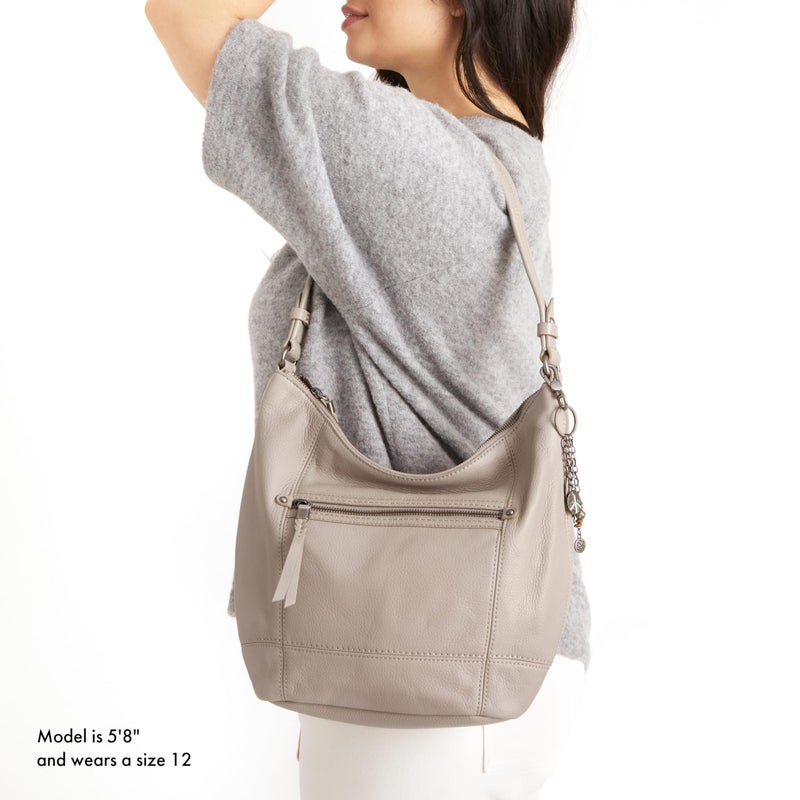 The Sak Sequoia Hobo Bag in Leather, Single Shoulder Strap, Sand - Image 3