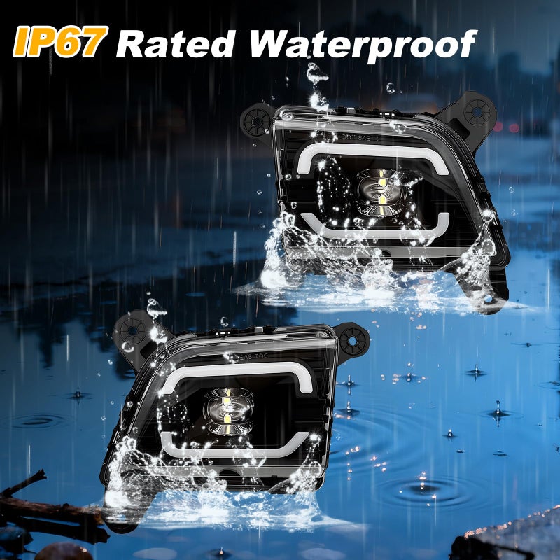 Shocklight LED with DRL Fog Lights Compatible with 2019 2020 2021 2022 2023 Chevrolet Silverado 1500 2500HD 3500HD, Chevy Front Bumper Driving Fog Lights with Switch and Wiring Set - Image 4