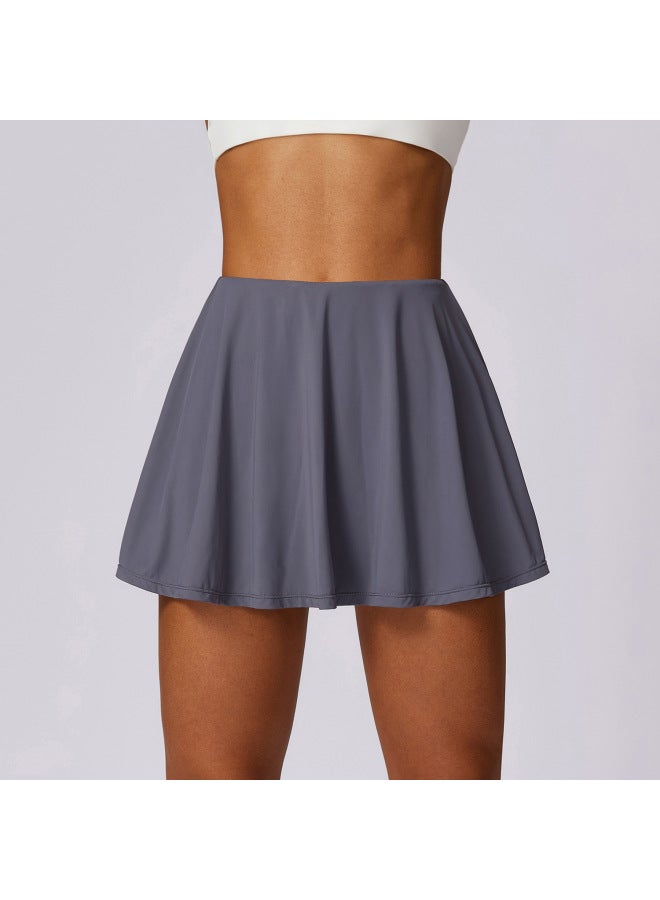 Ice-sensitive Uv-proof Fake Two-piece High Waist Yoga Skirt Tennis Sports Fitness Quick-drying Sun-proof Skirt 8588