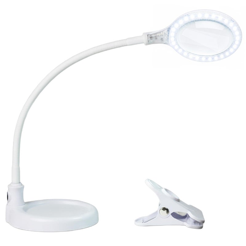 Brightech LightView Pro Flex 2 in 1 Magnifying Desk Lamp, 2.25x Light Magnifier, Adjustable Magnifying Glass with Light for Crafts, Reading, Close Work - Image 1