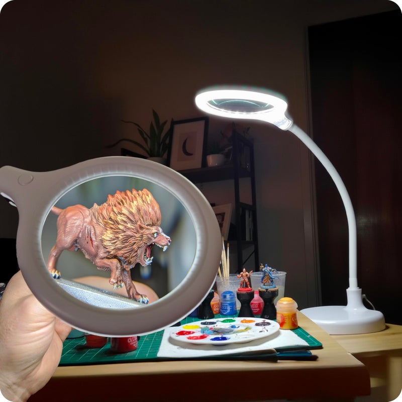 Brightech LightView Pro Flex 2 in 1 Magnifying Desk Lamp, 2.25x Light Magnifier, Adjustable Magnifying Glass with Light for Crafts, Reading, Close Work - Image 2