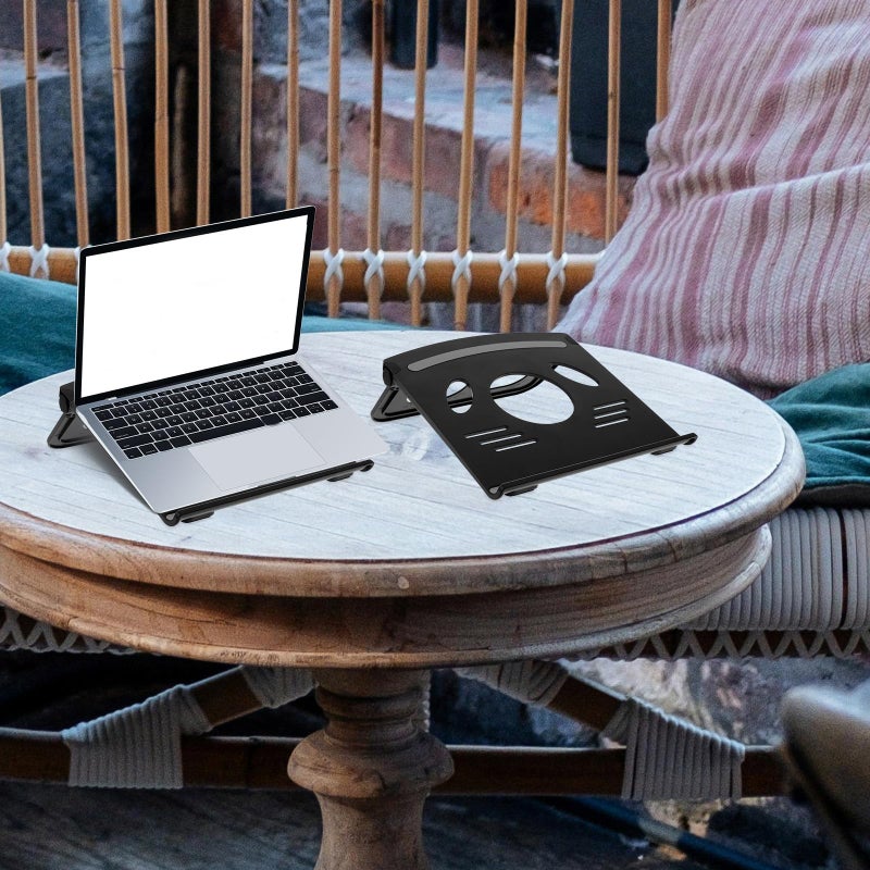 Foldable Portable Laptop Stand Holder with Cooling Vent for Tablet Office Home Use Gray - Image 5