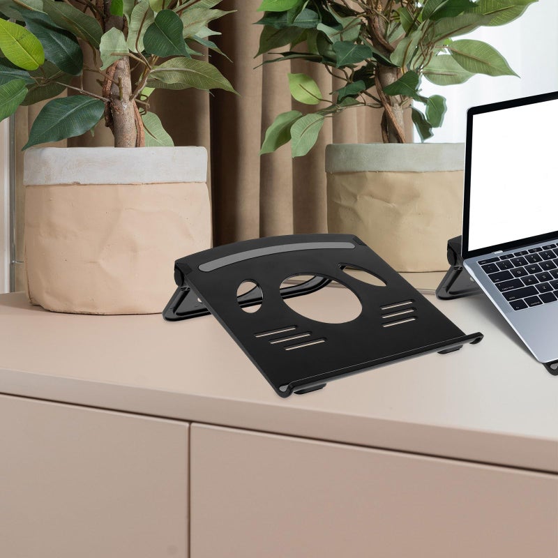 Foldable Portable Laptop Stand Holder with Cooling Vent for Tablet Office Home Use Gray - Image 4
