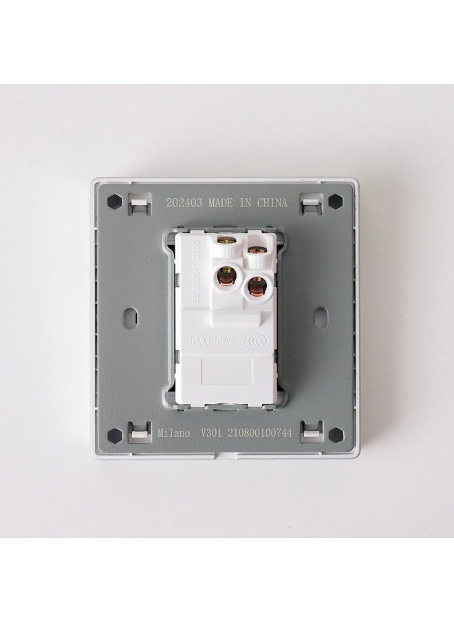 DANUBE HOME Milano 10A 1G 1W Switch Electrical Switches Sockets Outlets For Home Appliances Office Hotel Conventional Construction Project Aura Slvr  - Image 2