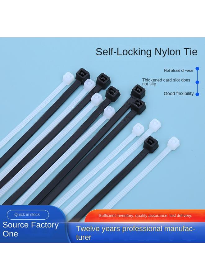 Bluejw Factory Wholesale Cable Tie Self-locking Cable Tie Strong Tension White Black Plastic Strap Cable Tie - Image 2