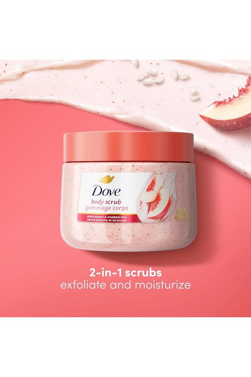 دوف مقشر الجسم دوف بالخوخ الأبيض والأرز المطحون 425 جرام - Image 2