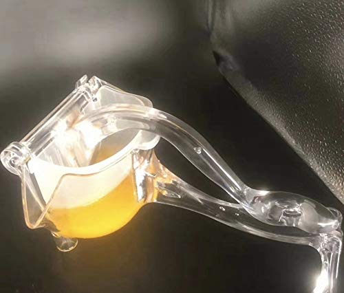 KolorFish Manual Transparent Plastic Fruit Juicer, Hand Press Lemon Squeezer Hand Juicer Citrus Fruit Extractor Tool for Orange, Limes, Lemon (Transparent) - Image 2
