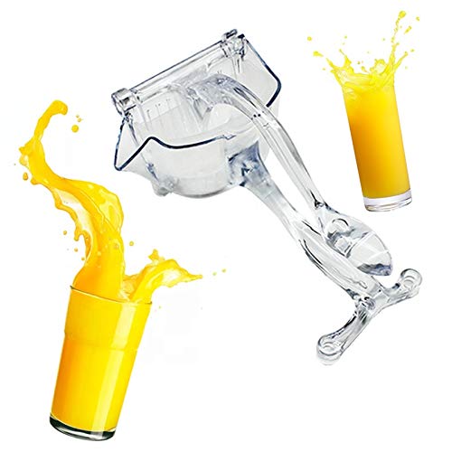 KolorFish Manual Transparent Plastic Fruit Juicer, Hand Press Lemon Squeezer Hand Juicer Citrus Fruit Extractor Tool for Orange, Limes, Lemon (Transparent) - Image 1