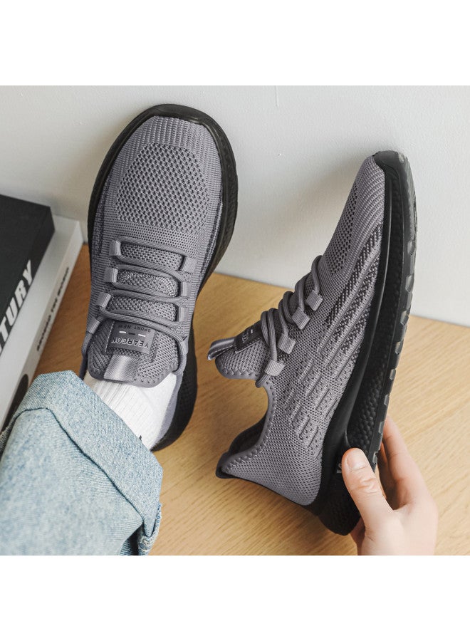 یاركون 【قابل للتنفس】 أحذية شبكية محبوكة خريفية أحذية رياضية عادية قابلة للتنفس مريحة خفيفة الوزن متعددة الاستخدامات أحذية رجالية للراحة - Image 2