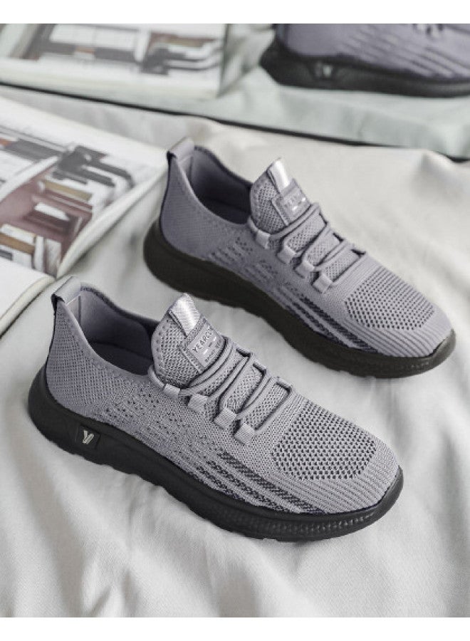 یاركون 【قابل للتنفس】 أحذية شبكية محبوكة خريفية أحذية رياضية عادية قابلة للتنفس مريحة خفيفة الوزن متعددة الاستخدامات أحذية رجالية للراحة - Image 1