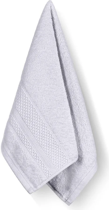 Bluenity Softy - Natural Cotton Set of 4 Guest Bath / Kitchen Towels - 30 x 50 cm Gray