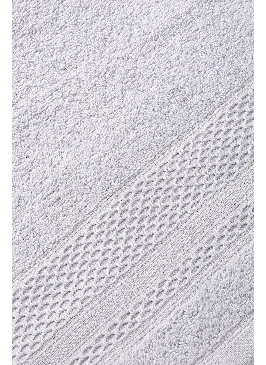 Bluenity Softy - Natural Cotton Set of 4 Guest Bath / Kitchen Towels - 30 x 50 cm Gray