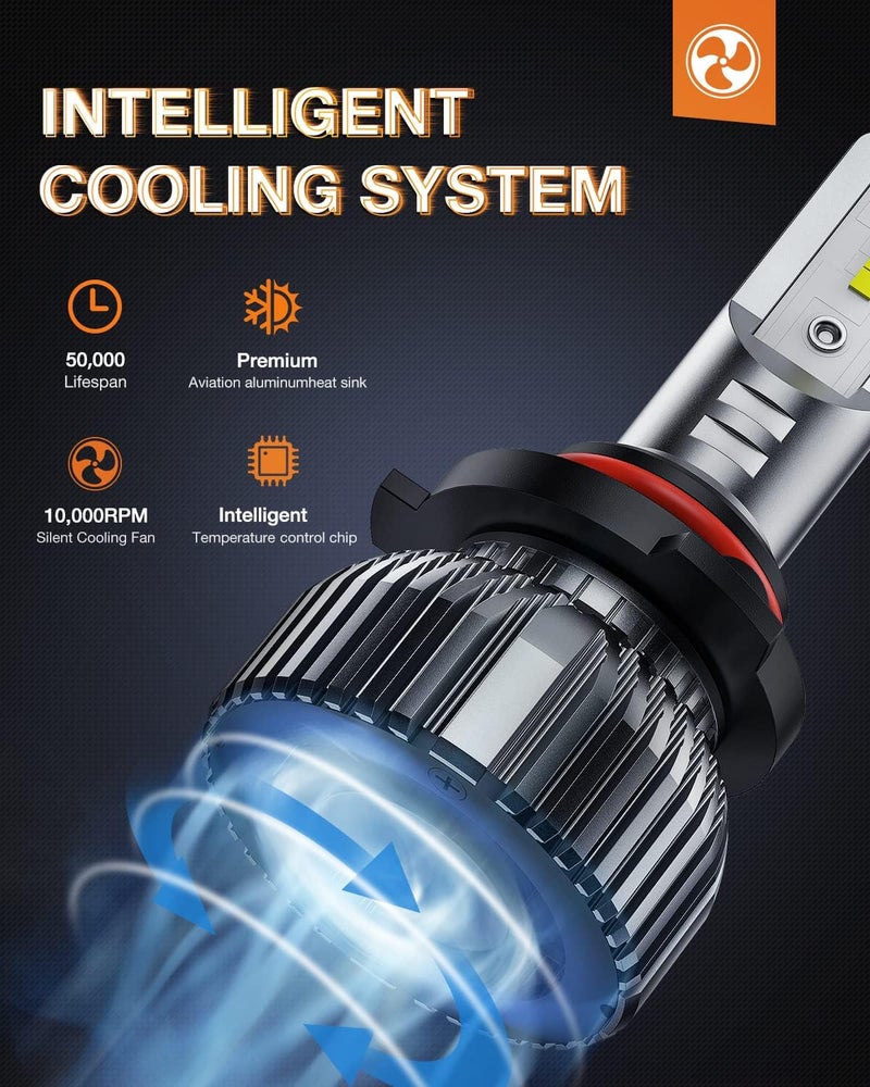 Nilight 9005/HB3 H11/H9/H8 LED Bulbs Combo, 6000K Cool White, 4-Pack - Image 5