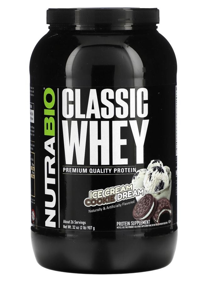 NutraBio Classic Whey Protein Ice Cream Cookie Dream 2 lbs  (907 g)