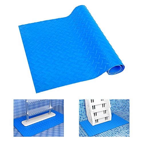 DECOHS 16" x 36" Pool Ladder Mat-Large Swimming Pool Step Mat with Non-Slip Texture-Protective Ladder Pad for Above Ground Pools Liner and Stairs (Willow) - Image 1