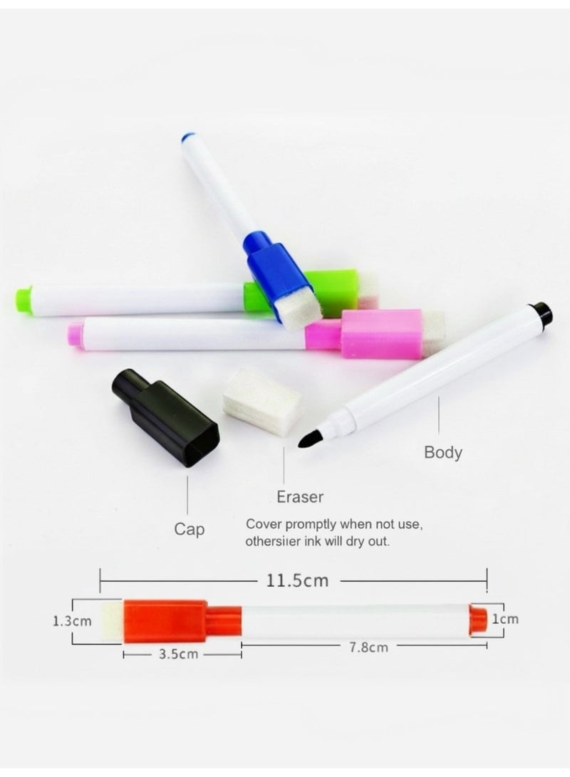 مجموعة 24 قطعة من أقلام المarkers المغناطيسية القابلة للمسح - 8 ألوان بأطراف دقيقة مع محوّي وموعّد تخزين، مقطرات منخفضة الرائحة قابلة لإعادة الحشو لصفوف الأطفال، تقويم المكتب، ووسائل تنظيم التعليم منزلية (حزمة 24 قطعة بدلالة علبة) - Image 4